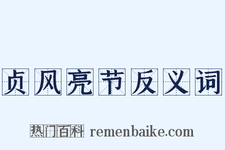 贞风亮节反义词是什么意思的图片